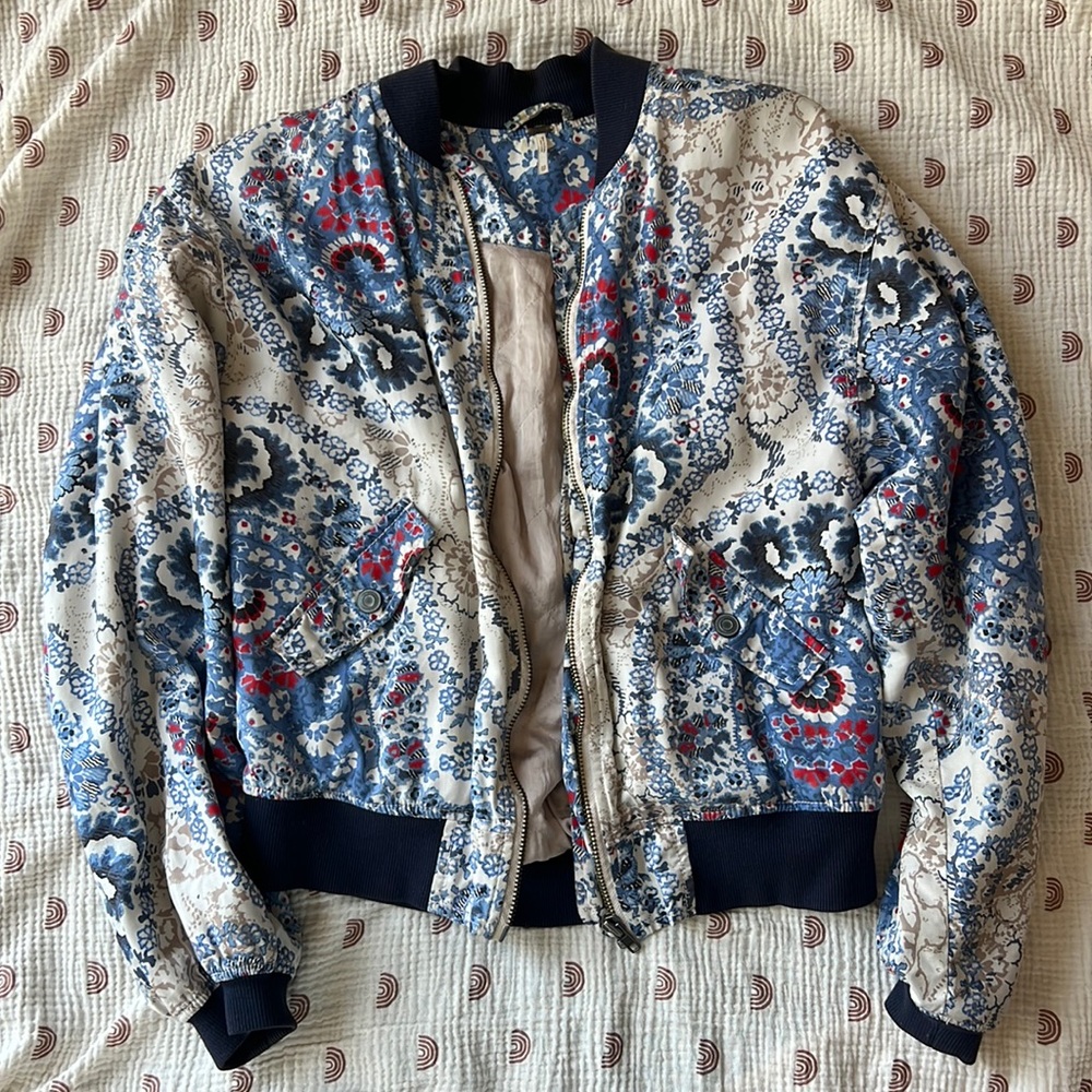 Free People Paisley Bomber